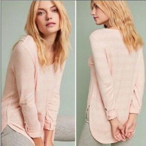 Akemi+kin Sylvie Anthropologie blush pink long sleeve top